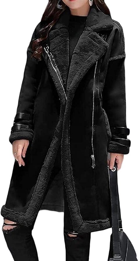 cappotto donna nero prada|Cappotto In Pelle Scamosciata Nero .